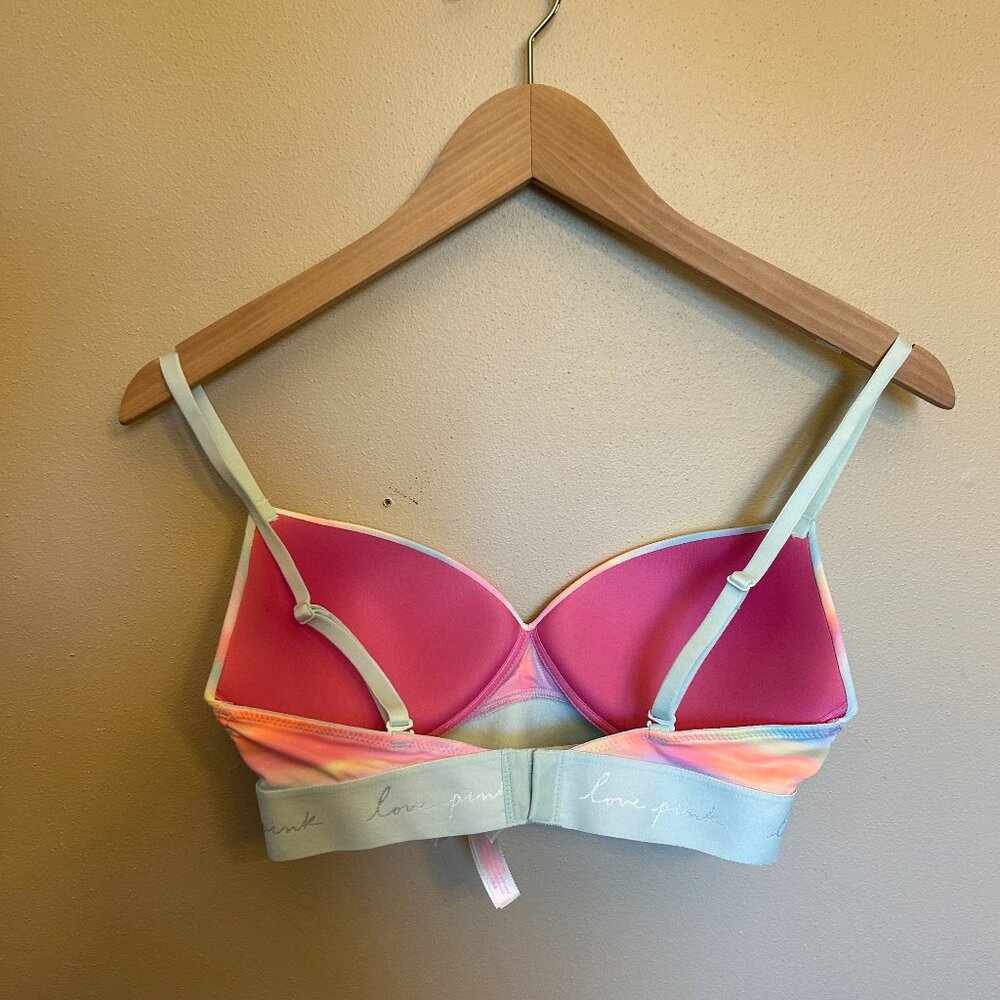 PINK Victoria's Secret Pastel Rainbow Push-Up Bra - Picture 4 of 9